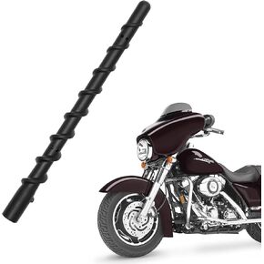 KSaAuto H20 Pair AM/FM Radio Antenna for Harley Davidson Road Street Electra Tour Glide (20 Types Optional) 13 Inch Polished, Copper Core & Screw, Flexible Rubber, Motorcycle Antenna