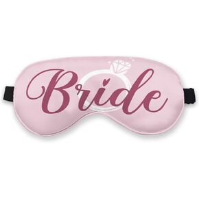 Pink Bride Diamond Eye Mask for Women Bride Girlfriend, Bridal Gift Silk Soft Blackout Eye Mask Eye for Bride Tribe Bride to be Party, Adjustable Straps Sleep Mask, Wedding Elegant Gift