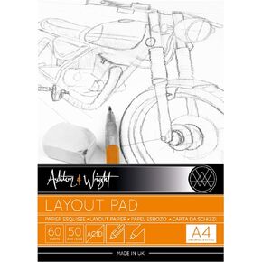 Ashton and Wright - Semi Transparent Layout Pad - 50gsm Paper - 8.2" x 11.6" - 60 Sheets