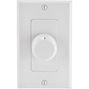 Monoprice Speaker Volume Controller - Rotary Type, 100 Watts Per Channel, 4-16 Ohms, Single Gang, White