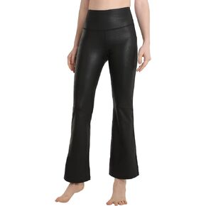 MCEDAR Fuax بنطال جلدي للنساء ارتفاع الخصر مضيئة اليوغا الجلود بانت حجم كبير تجريب بانت العمل غير رسمي in Kuwait