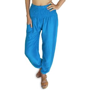 Fullmoon 's Chic : Women's Boho Pants Harem Smocked Waist Loose Yoga Hippie Beach Pants Casual Bohemian