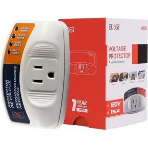 One Outlet Plug in Voltage Protector for Home Protects Against High and Low Voltage Surge Protector for Refrigerator/TV/PC 120V 1800W (1 Pack)…