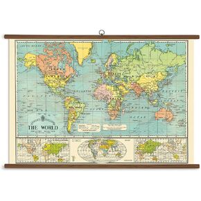 Cavallini Papers World Map Vintage School Chart