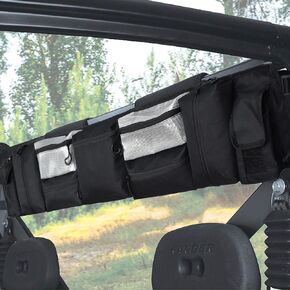 UTV Roll Cage Organizer - Cargo Rear Storage Bag Gear Case Universal Fits Most for Polaris Ranger Yamaha Kawasaki UTVs