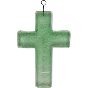 Creative Co-Op Recycled Glass Hanging Cross