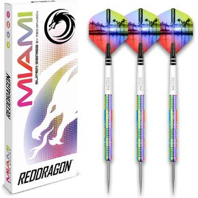 RED DRAGON Miami Professional Tungsten Darts Set with Flights and Stems