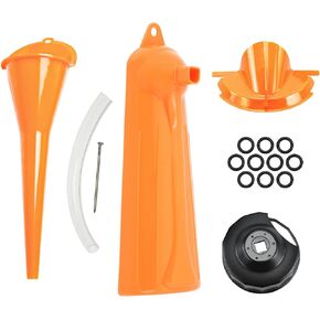 Crankcase Oil Fill Funnel Drip Free Oil Filter Funnel Primary Case Oil Fill Funnel Oil Filter Wrench Oil Drain Plug O-Ring Set Fit for Harley 5 Pcs Orange