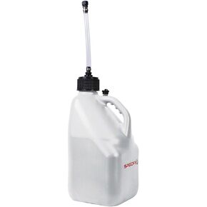 Liquid Storage Container 5 Gallon Capacity White Plastic With Filler Hose and Cap