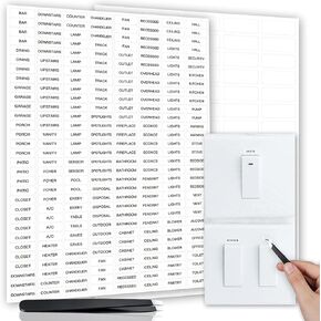 328 Pieces Light Switch Label Sticker Clear Transparent with Text, Waterproof Switch Panel Labels for Home Kitchen Bathroom Office School, Include Blank Labels and Tweezer