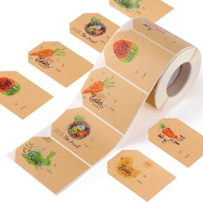 450 Pieces 2 x 3 Inches Easter Sticker Tags Easter Gift Tag Stickers Easter Labels Bunny Eggs Chick Presents Labels for Holiday Presents Packages Happy Easter