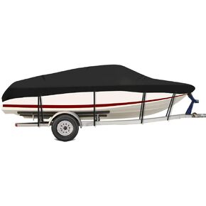 Marine Grade Trailerable Boat Cover Commercial 210D, Light Weight Fits V-Hull Tri-Hull Runabouts and Bass Boats Accessories 17-19ft | 20-22ft