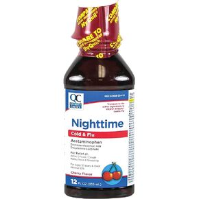 Quality Choice Nighttime Cold & Flu Cherry Liquid 12 FL OZ