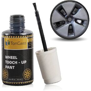 TonGass 0.6 أونصة سائلة (20 مل) طلاء حافة عجلة رمادي معدني داكن لطراز Tesla Y/3 طلاء حافة السيارة طقم إصلاح الخدوش لحافة السيارة من أجل طقم إصلاح حافة الطلاء لعجلة الطلاء Tesla Touch Up in Kuwait
