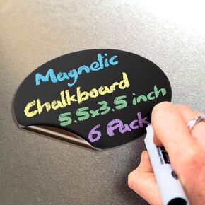 iSYFIX Magnetic Chalkboard Notes - 5.5 x 5.5 inch, 6 pack, Square - Decorative Magnet Blackboard for Fridge, Kitchen Organizer, Decor, Office, Grocery Lists, Metallic Boxes, Storage and More