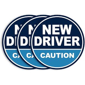 مغناطيس سيارة GEEKBEAR New Driver - ملون، عاكس، مقاوم للطقس - دائري 4.7 × 4.7 بوصة (وردي/أزرق، 3 عبوات) in Kuwait