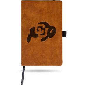 Rico Industries NCAA Colorado Buffaloes Brown Laser Engraved Small Notepad Jounral/Notepad 8.25" x 5.25"- Office Accessory