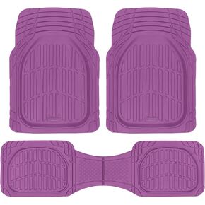 Dark Beige Car Floor Mats - Deep Dish Rubber Car Mats, All Weather Floor Liners for Cars SUV Trucks, Cute Automotive Floor Mats