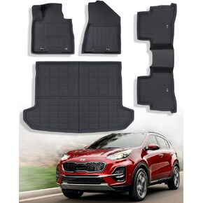 for KIA Sportage Floor Mats 2017-2022 (Gas ONLY) 3-Layered Aesthetic All Weather for Kia Sportage Floor Mats 2022 2021 2020 2019 2018 2017 Kia Sportage Accessories