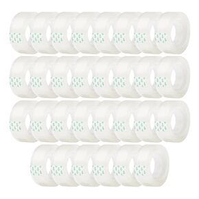 30 Rolls Transparent Clear Tape Refills for Dispenser, Sturdy Tape(Not Easily Tear), 0.7 Inch, 27.3 Yard, Perfect for Office, Home, School