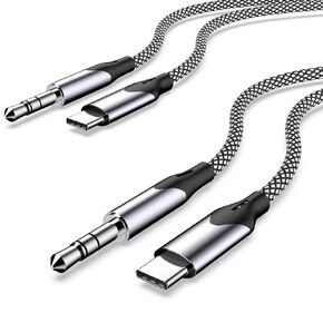 Aux Cord for iPhone 15, 2 Pack [ MFi Certified] USB C to 3.5 mm Aux Audio Cable Compatible with iPhone 15/15 Plus/15 Pro/iPhone 15 Pro Max/iPad Pro/Air/Mini to Home Car Stereo Headphone Speaker