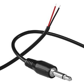 Replacement 3.5mm Male Jack to Bare Wire Open End TS 2 Pole Mono 1/8" 3.5mm Jack Plug Connector AUX Audio Cable for Scanner,Speaker PA Horns,Morse Key, Cooling Fans, Power amp Repair