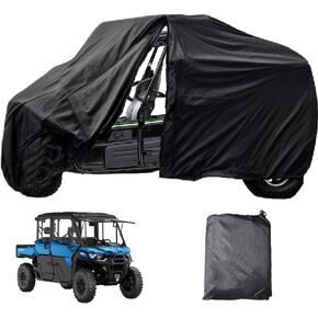 4-6 Seater UTV Cover 420D Heavy Duty Waterproof Zipper Compatible with Polaris Ranger General RZR Can-Am X3 Defender Commander CFMOTO uforce Talon Teryx 4 Maverick Yamaha Pioneer Hisun Axis