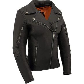 Milwaukee Leather MLL2581 Women's Black 'Classic' Leather Lightweight Long Length Vented Jacket
