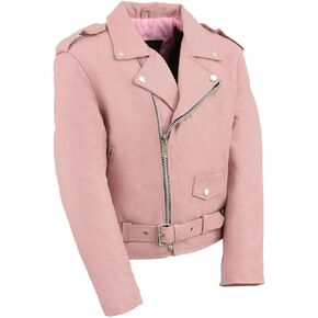 Milwaukee Leather SH2010 Girls Toddler Classic Style Pink Leather Motorcycle Jacket