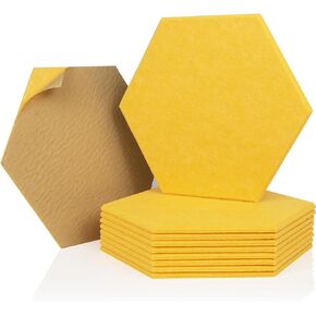20 Pack Hexagon Acoustic Panels Self Adhesive - 14" X 12" X 0.4" Soundproof Wall Panels High Density Sound Dampening Panels Decoration Tiles for Home Studio Office (White)