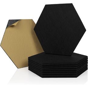 20 Pack Hexagon Acoustic Panels Self Adhesive - 14" X 12" X 0.4" Soundproof Wall Panels High Density Sound Dampening Panels Decoration Tiles for Home Studio Office (White)