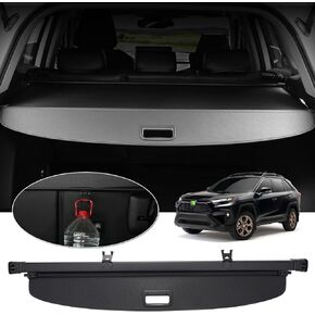 متوافق مع غطاء الشحن Toyota RAV4 2019-2024 غطاء صندوق السيارة مزود بخطافات ودرع أمان قابل للسحب ومظلة من جلد PVC إصدار مطور مقاوم للماء in Kuwait