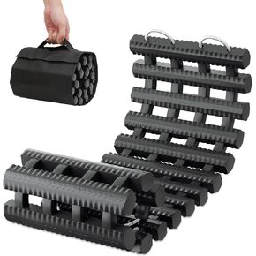 Magshion Portable Tire Traction Mat, Emergency Recovery Tracks for Off Road 4X4 Snow, Ice, Mud, and Sand, 7.7 Ton Capacity 24" Recovery Traction Mat with Bag for Cars, Trucks, Van - Single Mat