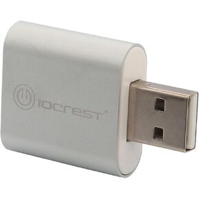 IO Crest SY-AUD20205 USB to Audio Adapter Convert PC USB Port into a Stereo Sound Card for Windows & Mac Silver