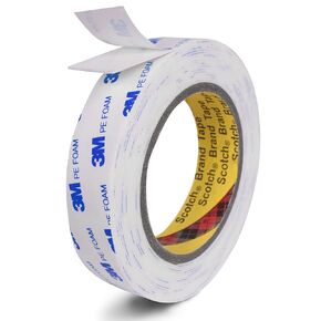 Double Sided Tape Heavy Duty, Waterproof Mounting Adhesive Tape, Removable Tape for Walls, Poster, LED Strip, Car Trim, Home, Office Decor, White (16.5ft x1in)