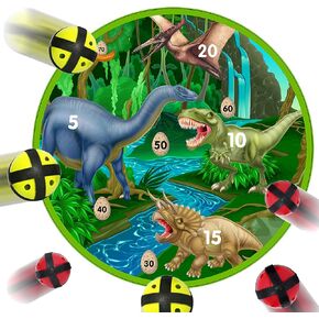 لعبة لوح رمي السهام للأطفال مع 6 كرات باستخدام مثبتات الخطاف والحلقة | قطر 11.8 بوصة (30 سم) | لعبة رمي السهام الكلاسيكية وآمنة للأطفال in Kuwait