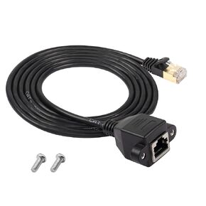 SinLoon Cat8 LAN Cable, RJ45 Male to Female Shielded Ethernet Network Connector Screw Panel Mount Extension Cable for Router Modem TV PC Computer Laptop (M/F 0.3M/1FT)