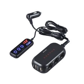 RS-21S موزع ولاعة سجائر للسيارة ثلاثي الاتجاه / محول / شاحن + 2 USB 3.4 أمبير، مع مفتاح مستشعر يعمل باللمس عن بعد