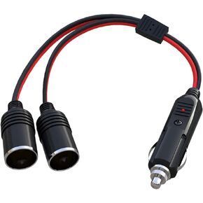 Goupchn Car Cigarette Lighter Splitter 1 to 4 12V 24V Power Charger 4 Way Socket Splitter Cigarette Lighter Extension Cord Cable