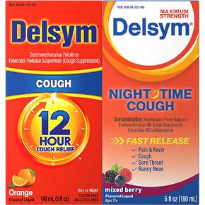 Delsym 12 Hour Cough 5 oz. and Nighttime Fast Relief 6oz, Combo Pack