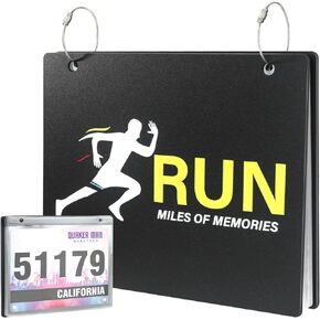 Race Bib Holder, Bib Number Sleeves, Vinyl Sheet Protectors, Runner's Race Bib Display Holder and Album, 20 Protective Sleeves/Pack