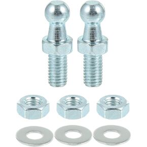 10mm Car Strut Ball 5/16-18 Thread 3/5" Long Shank with Hardware Lock Nuts Washers for Gas Lift Support Strut End Fittings Metal Set of 2