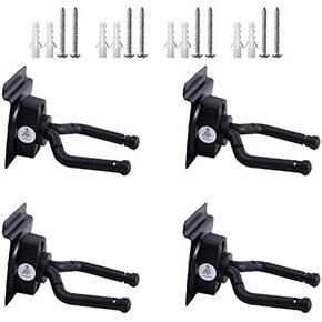 Guitar Display Hanger, 4-Pack,for Slatwall and Wall Hangers, Premium Guitar Hooks Perfectly Displayed in Music Retail Stores/Bedrooms/Bars, Black