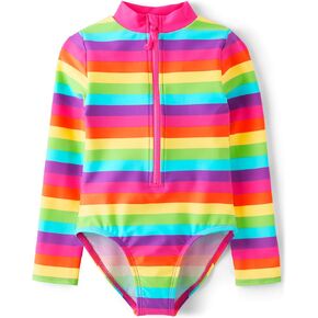 Gymboree Girls' Standard and Toddler Long Sleeve Rashguard One Piece Swimsuit