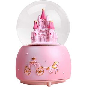 Amosfun Snow Globe Snow Globe Collectibles Snow Globes All Beauty Globes- Fairy Tale Castle Snow Globes Music Resin Crystal Balls- Desktop Ornament