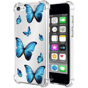 Case for iPod Touch 7 / iPod Touch 6 / iPod Touch 5 Cute Case, Clear Flexible Bumper TPU Soft Rubber Silicone Cover Phone Case for Apple iPod Touch 5/6 / 7th (roseflower)