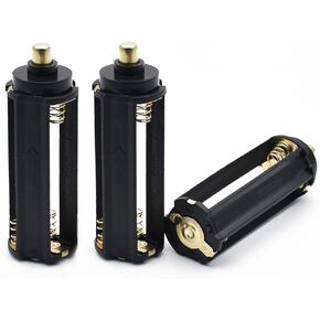 3pcs 3 x 1.5V AAA Cylindrical Battery Protective Cove Bracket for Flashlight Torch,Black (Pointed Cylindrical Black)