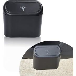 Miytsya قطعة واحدة من سلة مهملات السيارة مع غطاء، حامل منظم قمامة سلة مهملات السيارة قابل للطي متعدد الوظائف، حاويات صغيرة معلقة مانعة للتسرب، مناسبة للسيارات والمنازل والمكاتب (أسود) in Kuwait