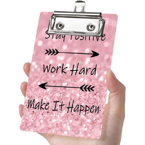 Mini clipboard can Easily fit into Large Pockets, Purses, Small Notepad Suitable for Nurses, Students, Office and Men, Women (Star)
