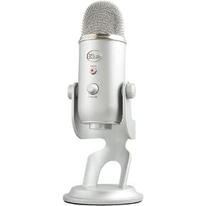Blue Yeti USB Mic for Recording & Streaming on PC and Mac, 3 Condenser Capsules, 4 Pickup Patterns, Headphone Output and Volume Control, Mic Gain Control, Adjustable Stand - Silver (Renewed) in Saudi Arabia